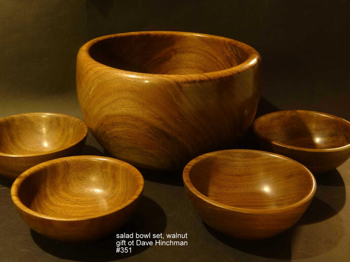 salad bowl set, walnut