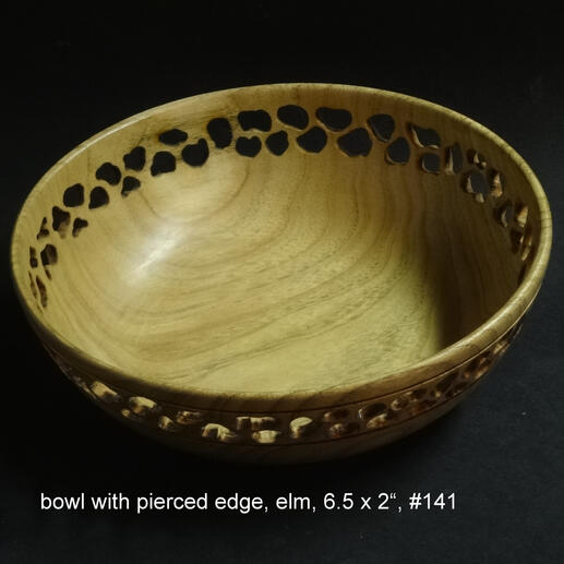 bowl with pierced edge, elm